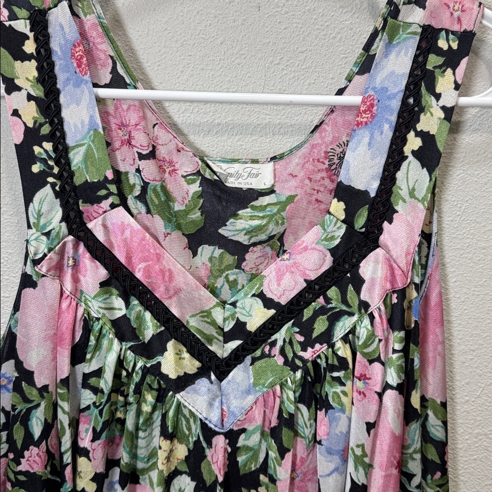 Vanity fit slip gown night‎ dress floral vintage nylon - Picture 3 of 6